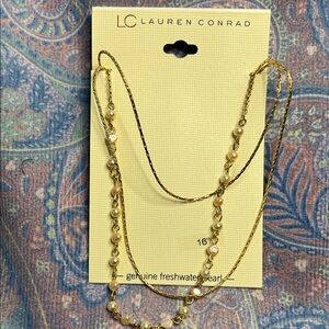 LC Lauren Conrad Gold and Pearl Necklace